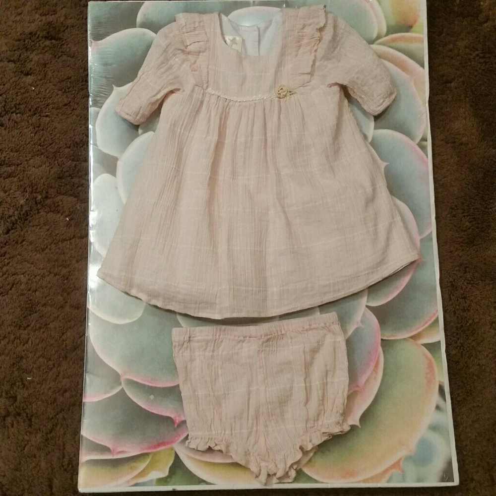 Vintage Laura Ashley London 2 pc lined dress&panties, 18M